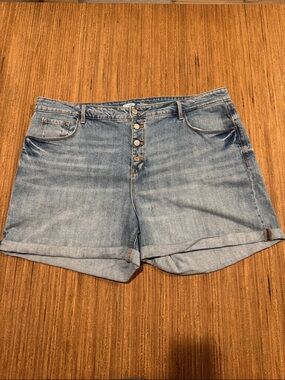 Old Navy High-Rise Light Blue Denim Shorts with Button Fly